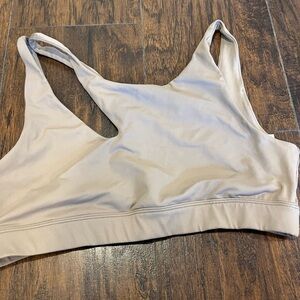 ALO Tan Asymmetrical Strap Sports Bra